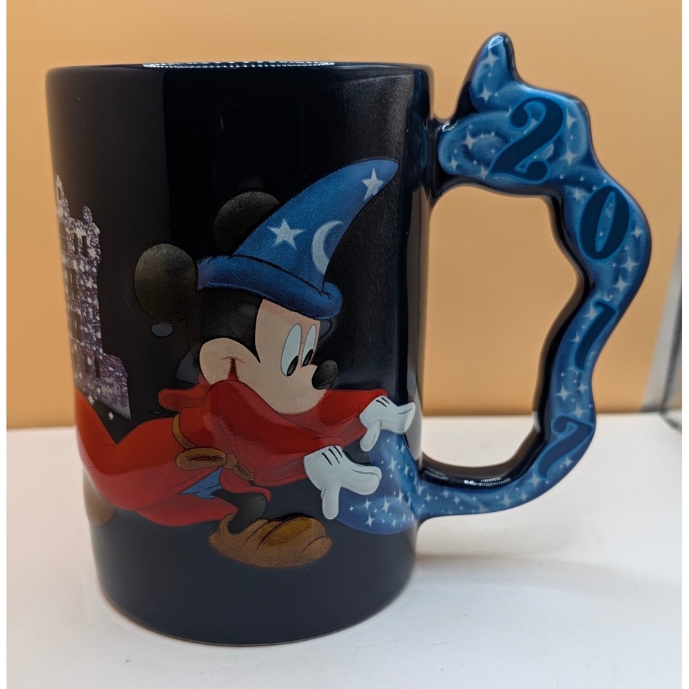 Disney Parks Sorcerer Mickey Mouse 2017 Walt Disney World Blue Ceramic Mug